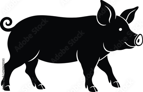 silhouette of a pig