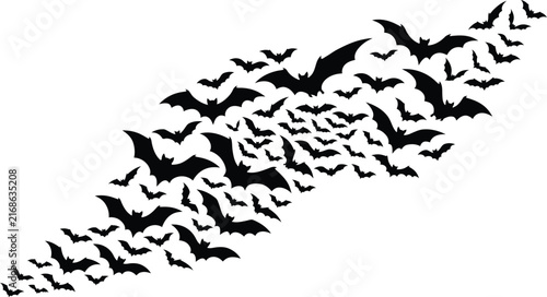 Black silhouette of a spooky graveyard with tombstones iron gates and bare trees for halloween design