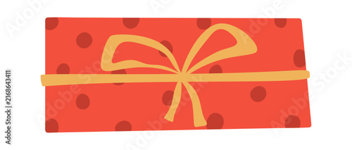 Gift Box Tied With Ribbon Cartoon