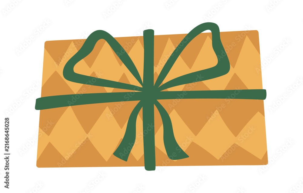 Naklejka premium Gift Box Tied With Ribbon Cartoon