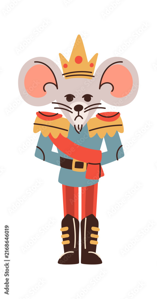 Naklejka premium Mouse King Nutcracker Standing Cartoon