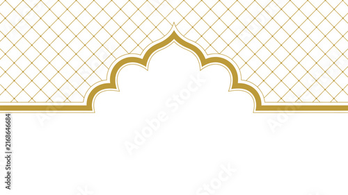 Canvas Print modern islamic ornament pattern background, arch border frame design, decorative