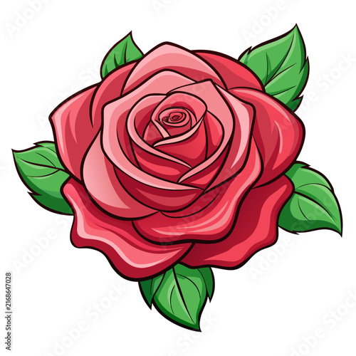 red rose isolated on white background