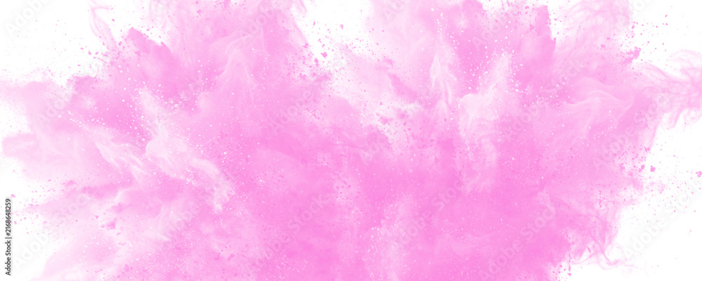 Fototapeta premium Pink powder explosion isolated on transparent background
