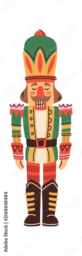 Fototapeta premium Nutcracker Soldier Standing Traditional Cartoon