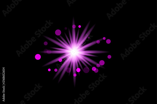 Vibrant purple starburst explosion on a black background creating a dynamic and energetic visual effect for design projects