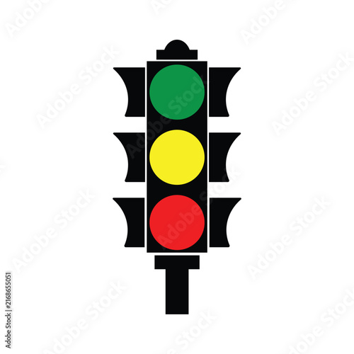 Traffic Signal Icon with Red, Yellow and Green Lights