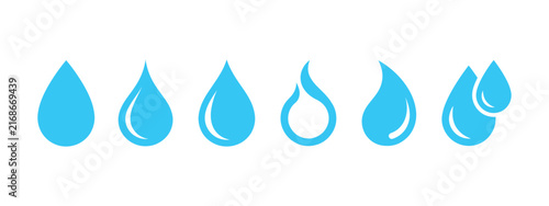 water drop icon. liquid raindrop symbol set vector.