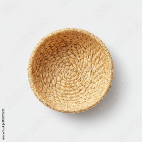 Round Woven Basket Made of Natural Materials, Perfect for Home Decor or Storage Solutions in Any Room Setting