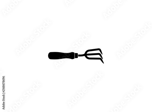 Black Multi-Pronged Kitchen Tool Vector Illustration
