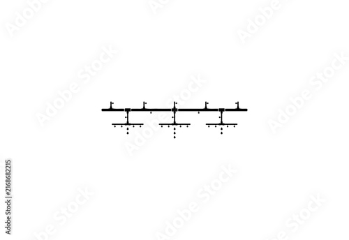 Abstract Vector Diagram of Parallel Lines with Connectors