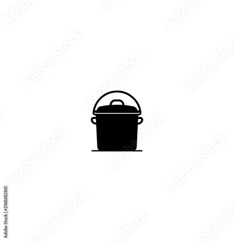 Black Dutch Oven Icon - Minimalist Vector Illustration