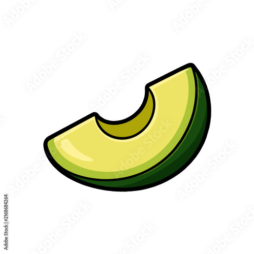 fresh slice avocado fruit vector