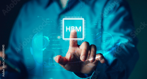 Canvastavla High bandwidth memory HBM and GPU technology, AI growth, symbolizing accelerated computing, data processing, semiconductor innovation, machine learning, digital transformation, and innovation