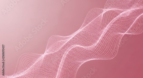 Abstract pink digital wave background with glowing particle textures for modern technology and science presentations