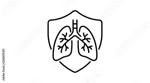Lungs Protected by Shield Icon