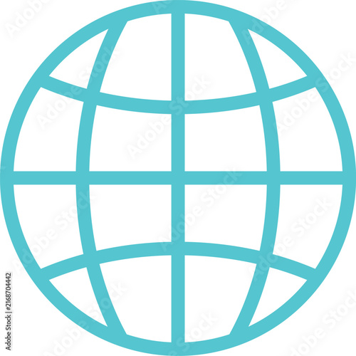 Globe Icon World Map Symbol
