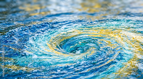 Captivating Swirling Water Vortex in Dynamic Motion, Abstract Aquatic Fluid Dynamics