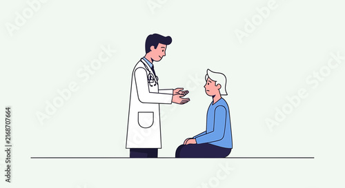 Doctor consulting patient, medical examination, healthcare consultation, doctor-patient relationship