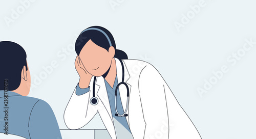 Doctor consulting patient, medical examination, healthcare, doctor-patient relationship, medical care