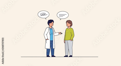 Doctor consulting patient, discussing health, medical advice, and treatment options