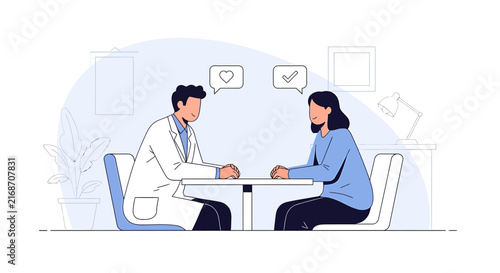 Doctor consulting patient, discussing health, medical consultation, healthcare concept