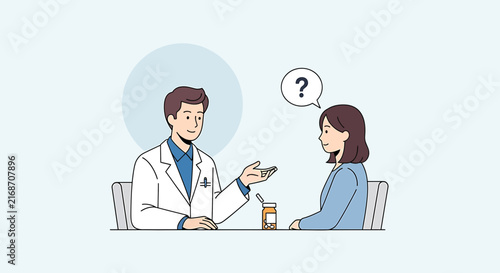 Doctor consulting patient, discussing treatment, medical advice, healthcare concept