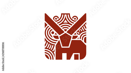 Canvas Print Anoa and Toraja Ornament Abstract Batik