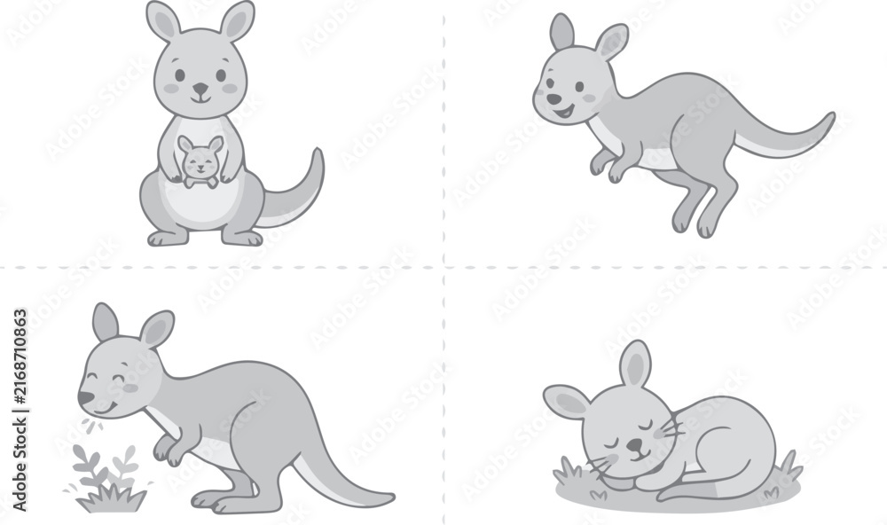 Fototapeta premium Geometric kangaroo vector logo abstract polygon animal emblem
