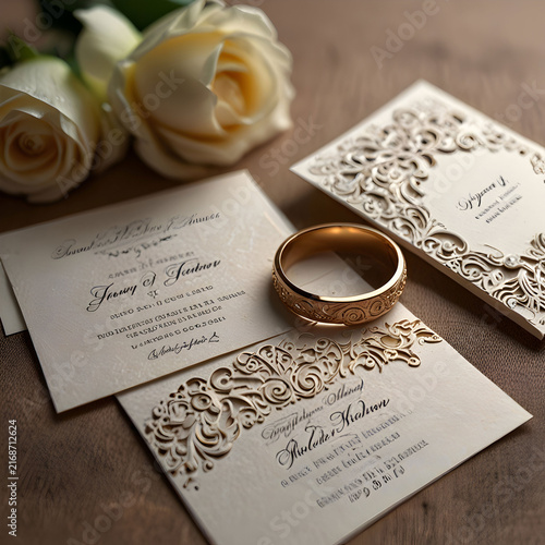 Romantic wedding invitation