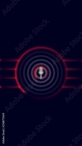 Neon target reticle animation focuses with glowing concentric circles Cyber surveillance tracking runs this target reticle animation High tech aiming telemetry powers the target reticle animation