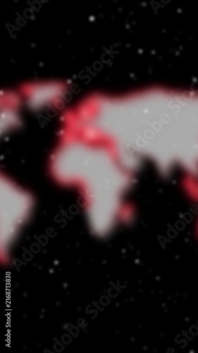 Global crisis map animation highlights glowing red outbreak warning zones World data analytics track across this crisis map animation High tech threat monitoring drives the crisis map animation