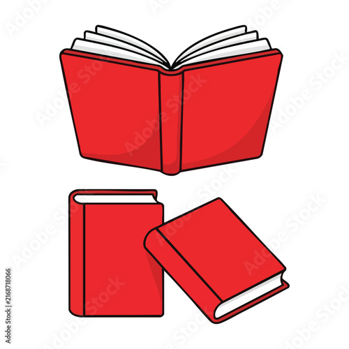 Red Book Open and Closed Illustration Set
