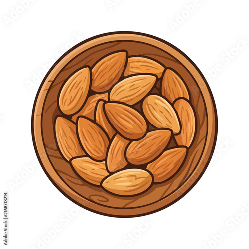 Almonds in a Wooden Bowl