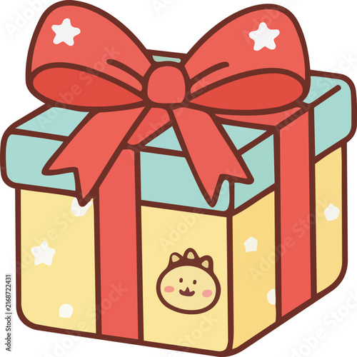 Illustration of a Cute Yellow Toy Gift Box