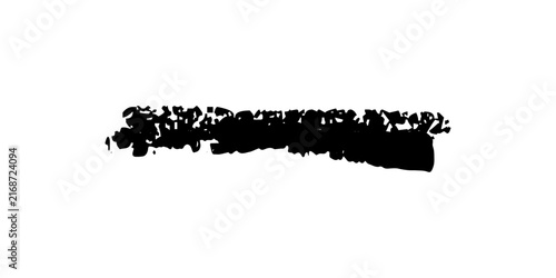 Black grunge brush stroke paint on checkerboard transparent background creates textured element perfect for design projects needing distressed raw ink details.