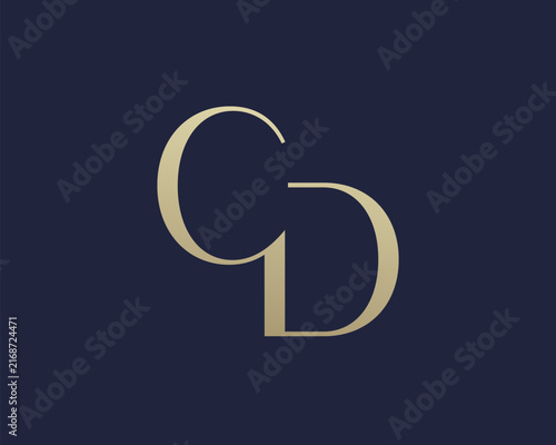 CD letter logo icon design. Classic style luxury initials monogram.
