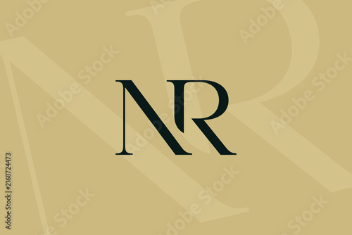 NR or RN letter logo icon design. Classic style luxury initials monogram.