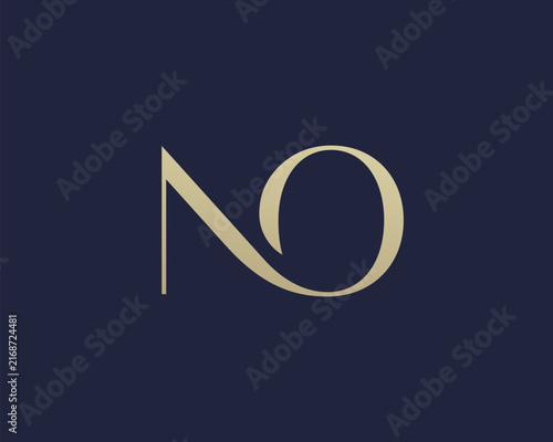NO letter logo icon design. Classic style luxury initials monogram.