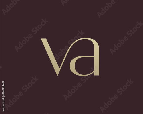 VA letter logo icon design. Classic style luxury initials monogram.