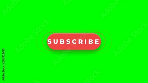 Animated Red Subscribe Button With Pulsing Ring For Video Overlay