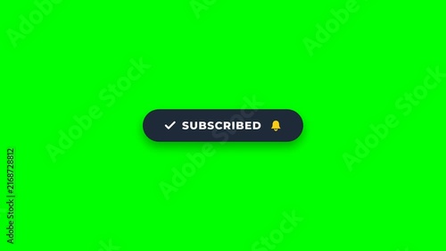 Animated Cursor Click Subscribe Button Green Screen Chroma Key