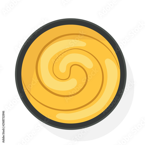 cheese sauce top view vector.
