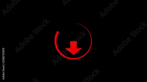 Digital downloading animation progress bar seamless loop futuristic motion graphics. Loading circle ,bar with downloading icon in black background 4k video..