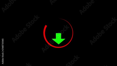 Digital downloading animation progress bar seamless loop futuristic motion graphics. Loading circle ,bar with downloading icon in black background 4k video..