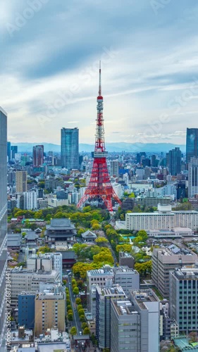Time lapse of Tokyo city in Autumn, Japan.