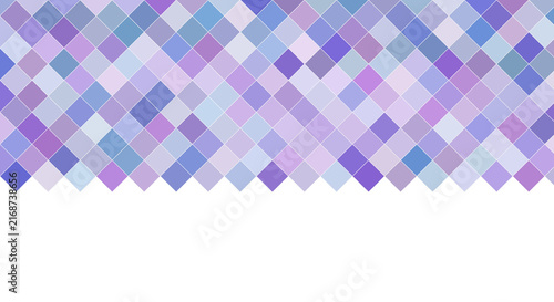 Geometric Diamond Border PNG - Rhombus squares, purple blue gradient. Abstract mosaic design, modern digital art for web, banner, social media. Isolated transparent object.