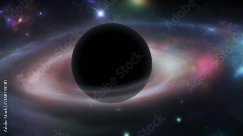 Abstract cosmic scene with blurred celestial objects and dark background