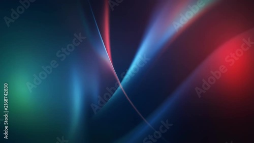 Abstract dark background with soft blue, green, and red light streaks