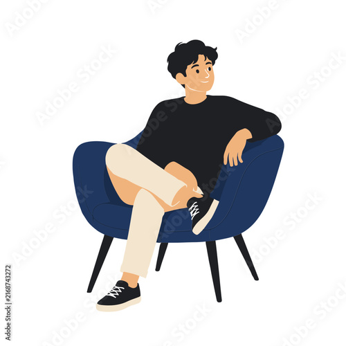 man sitting on chair